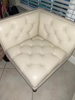 60" Two Piece Leather Push Pin Loveseat/Chair Set