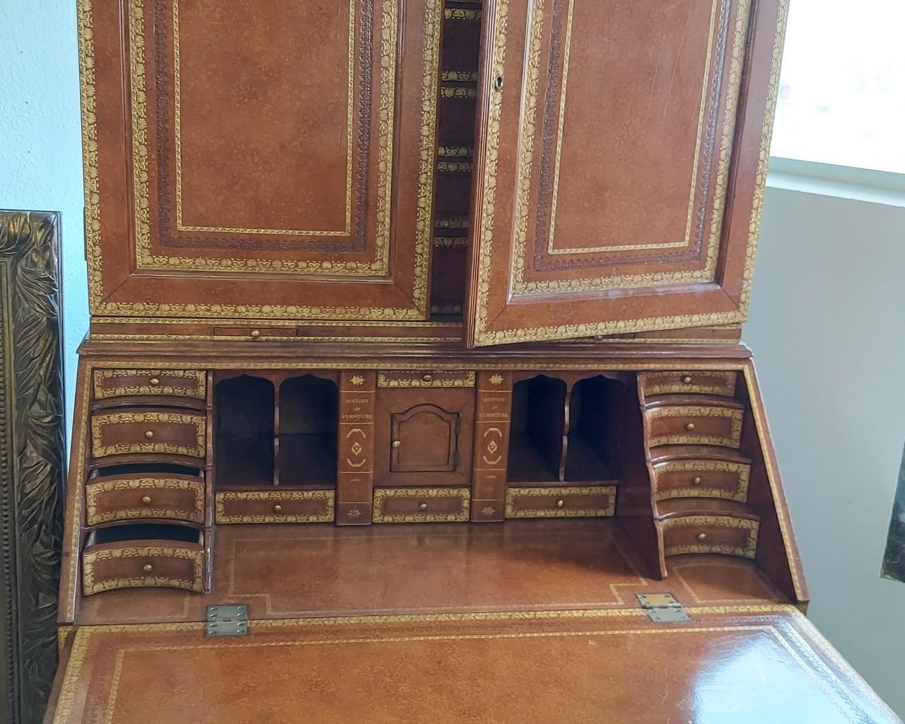 42" French Ormalou Leather Bureau Plot