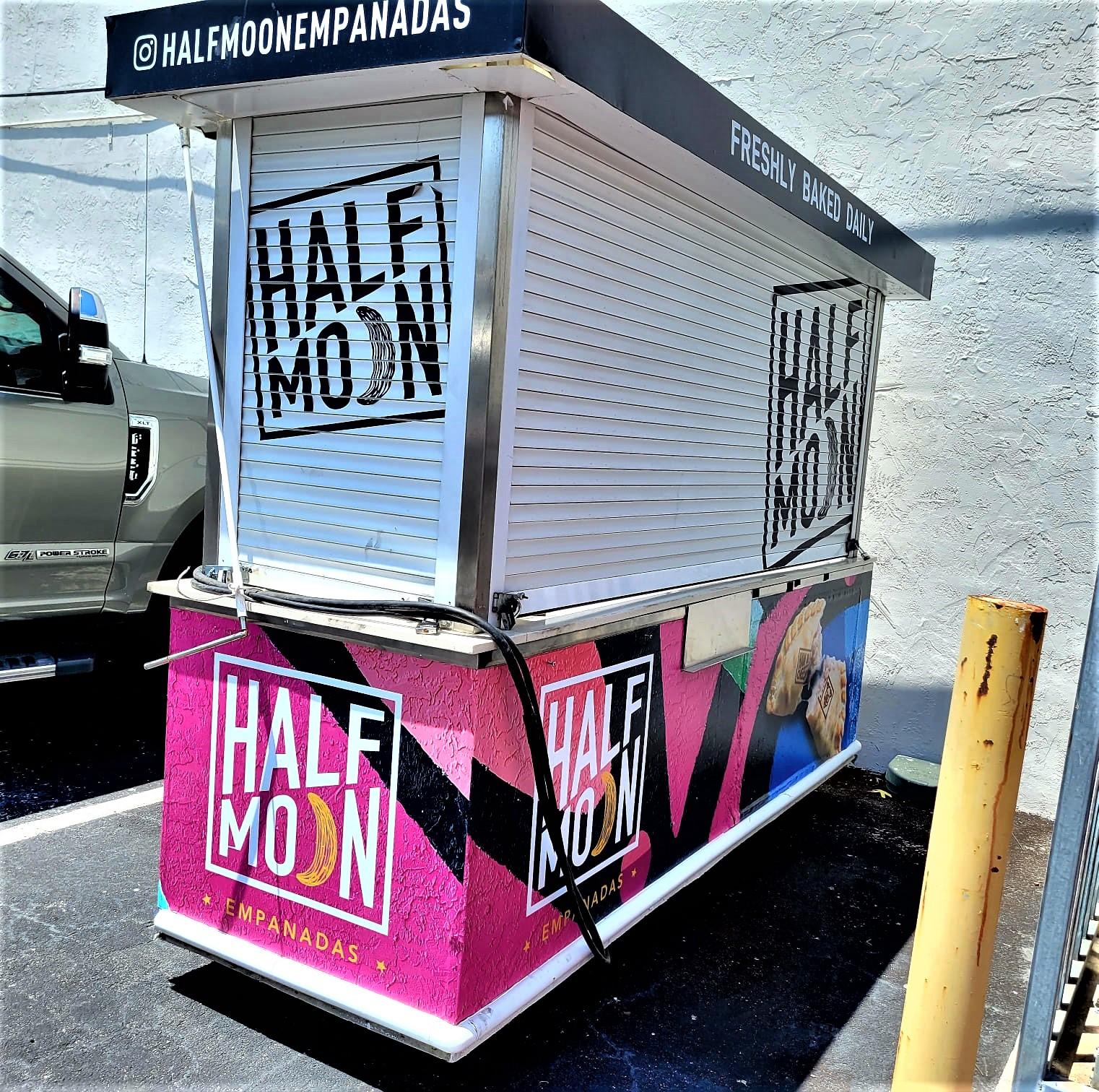 Mobile Food Concession Stand Mall Kiosk w/ Roof has Wheels