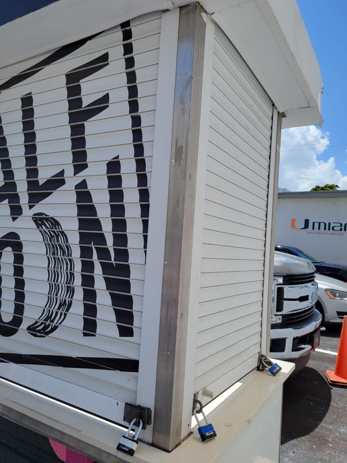 Mobile Food Concession Stand Mall Kiosk w/ Roof has Wheels