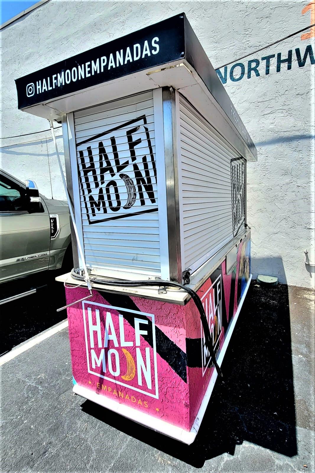 Mobile Food Concession Stand Mall Kiosk w/ Roof has Wheels