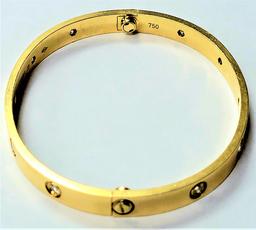 Designer CARTIER 18k Yellow Gold 10 Diamond Love Bracelet