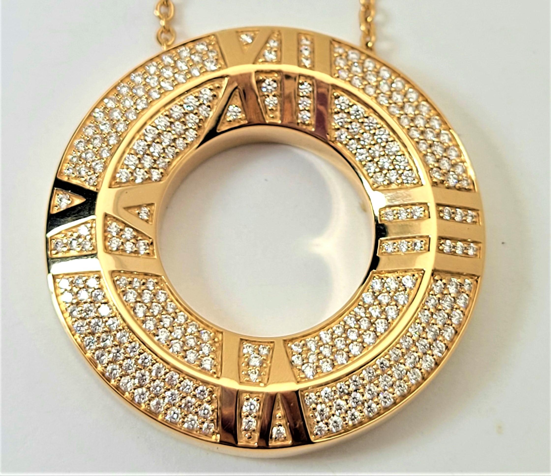 18" Tiffany & Co. 18k Diamonds Atlas X Closed Circle Pendant  Ret $12,499