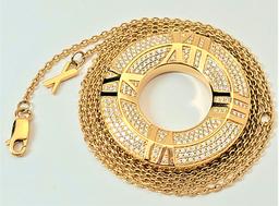 18" Tiffany & Co. 18k Diamonds Atlas X Closed Circle Pendant  Ret $12,499