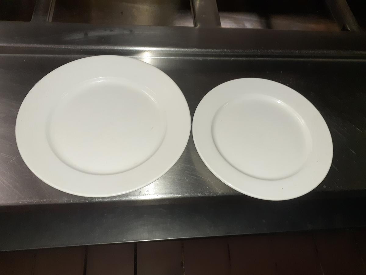 White Dinner Plates - 11 and 9.5 Inches Round