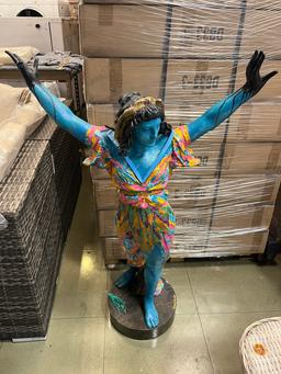 Colorful Lady Statue 48" by 32" Wide / Outdoor Decor / Statue