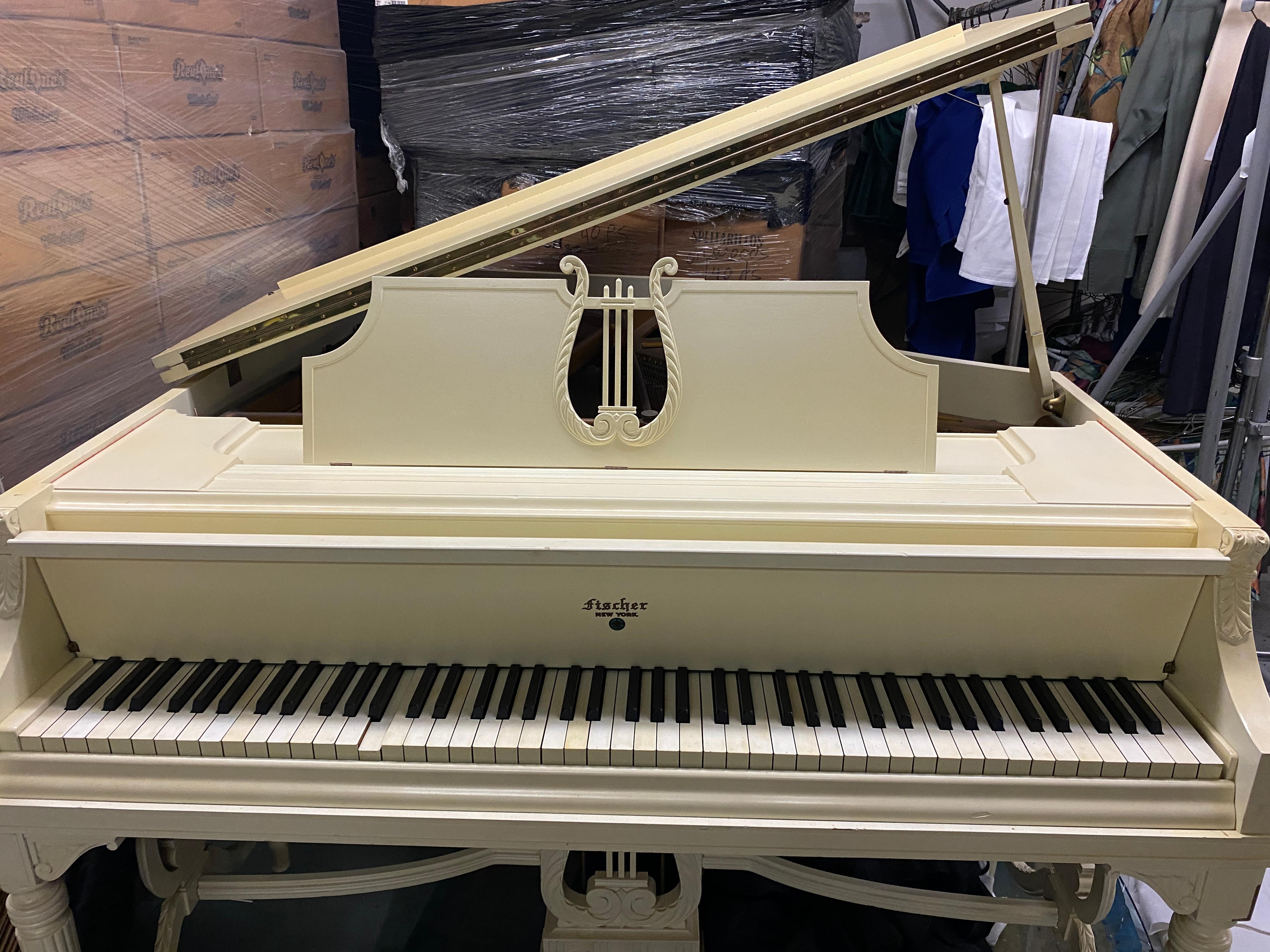 Fisher New York Baby Grand Piano - Finished In White - Absolutely Magnificent