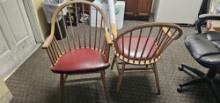 Ladder Back Cushioned Wood Chairs