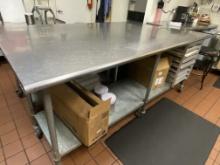 96" Stainless Steel Table on Casters