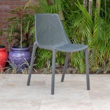 BRAND NEW OUTDOOR RECYCLED RESIN STACKING CHAIR GREY