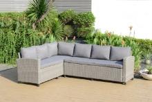 BRAND NEW OUTDOOR 5-PERSON GREY SYNTHETIC WICKER SOFA LOUNGE SET