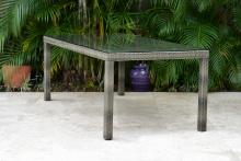 BRAND NEW SYNTHETIC WICKER & ALUMINUM FRAMING 83" x 43" TABLE WITH GLASS TOP