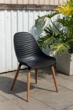 BRAND NEW OUTDOOR RECYCLED MARITIME GRADE RESIN CHAIR IN BLACK