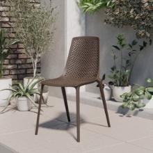 BRAND NEW OUTDOOR RECYCLED RESIN STACKING CHAIR BROWN
