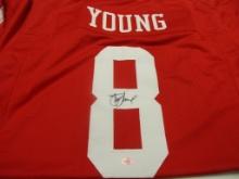 Steve Young of the San Francisco 49ers signed autographed football jersey Legends COA 991