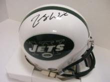 Zach Wilson of the NY Jets signed autographed mini football helmet PAAS COA 466