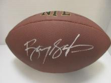 Barry Sanders of the Detroit Lions signed autographed brown football PAAS COA 961