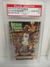 David Robinson Spurs 1992-93 Stadium Club Beam Team #20 graded PAAS Gem Mint 9.5