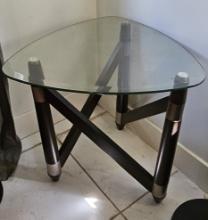 24" Glass Top Side Table