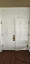 70" x 80" Solid Wood Interior Double Doors with Mirror Design and All Hardware