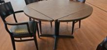 36" x 36" Expandable Wood Table with Metal Legs - Expands to 51"R