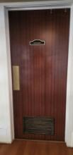 36" x 84" Men's Room Louvered Solid Wood Door with Hardware