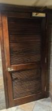 36" x 81" Ladies Room Louvered Solid Wood Door with Hardware