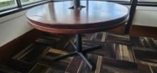 54"R Wood Top Table with Metal Legs