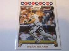 Ryan Braun Brewers 2008 Topps Update All Stars AUTOGRAPH #UH245