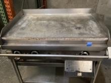 36" four  burner Electric Grill mounted on Stainless Steel Stand on casters andcan be used as 220/1