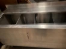 54" all Stainless Steel insulated Bar Ice Bin / Ice Bath separated into four sections keeping drinks