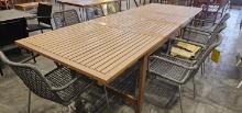 Leyland Lot 84" x 37" Dining Table with Leaf and (8) Overon Grey Chairs - Expands to 122"