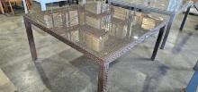 Liberty Square Brown 5' x 5' Glass Top Dining Table