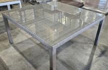 Liberty Square Grey 5' x 5' Glass Top Dining Table