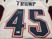 Donald Trump POTUS signed autographed football jersey ERA COA 356