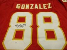 Tony Gonzalez of the KC Chiefs signed autographed football jersey PAAS COA 858