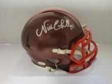 Nick Chubb of the Cleveland Browns signed autographed mini football helmet PAAS COA 922