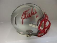 Justin Fields of the OSU Buckeyes signed autographed mini football helmet PAAS COA 909