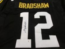 Terry Bradshaw of the Pittsburgh Steelers signed autographed football jersey PAAS COA 104