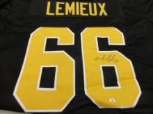 Mario Lemieux of the Pittsburgh Penguins signed autographed hockey jersey PAAS COA 387
