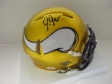 Justin Jefferson of the Minnesota Vikings signed autographed mini football helmet PAAS COA 869