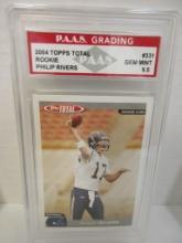 Philip Rivers Chargers 2004 Topps Total ROOKIE #331 graded PAAS Gem Mint 9.5