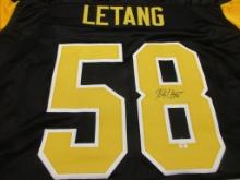 Kris Letang of the Pittsburgh Penguins signed autographed hockey jersey PAAS COA 694