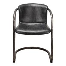Moe's Home Freeman Onyx Black Leather Set Of 2 Dining Chair PK-1059-02