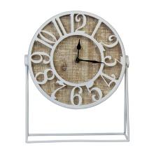 Stratton Home Decor Dominick Wood And Metal White Table Clock S33508