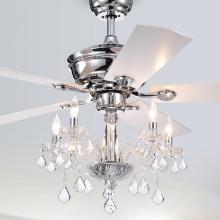 Warehouse Of Tiffany 5-Light Chrome Lighted Ceiling Fans CFL-8213REMO/CH
