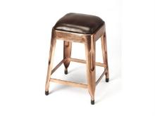 Butler Transitional Industrial Chic Square Copper Accent Stool 4400344