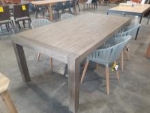 Solid Wood Table and 4 Plastic/Aluminum Chairs - small issues - 41 x 83 inches