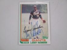 Larry Herndon SF Giants 1982 Topps AUTOGRAPH #182