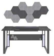 Gaming Computer Desk With (10) Acoustic Panels Black